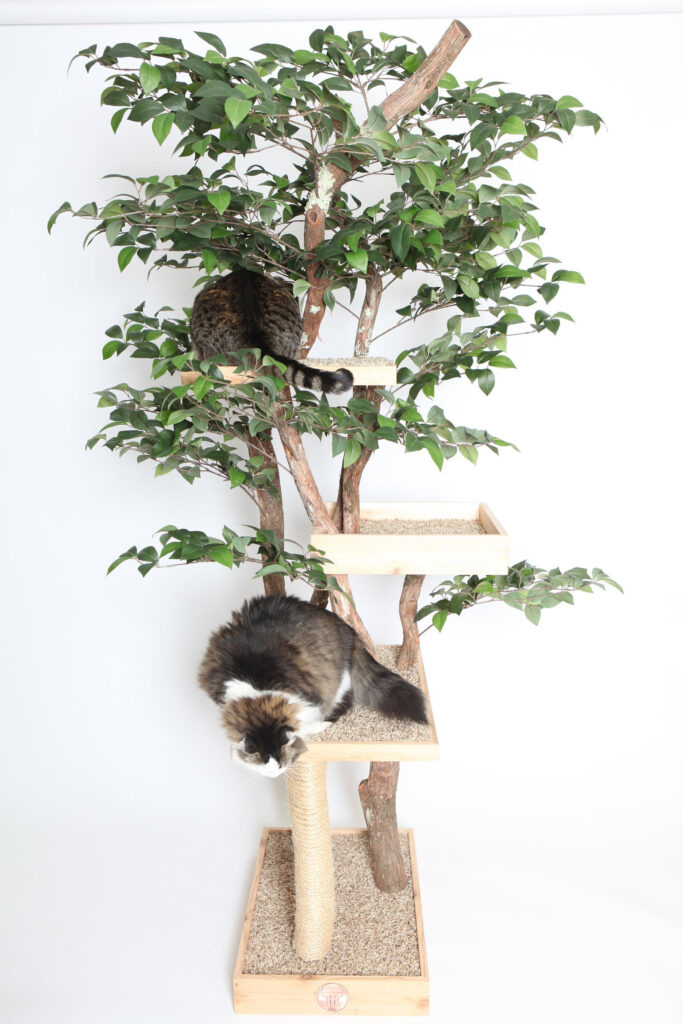 15 Cute Indoor Cat Towers That Look Like Real Trees - feat. Sycamore Cat Pet Tree House via Pet Tree Houses (Etsy)